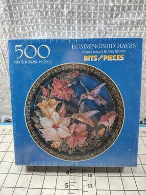 Unopened Bits and Pieces Hummingbird Haven 500 Piece Jigsaw Puzzle